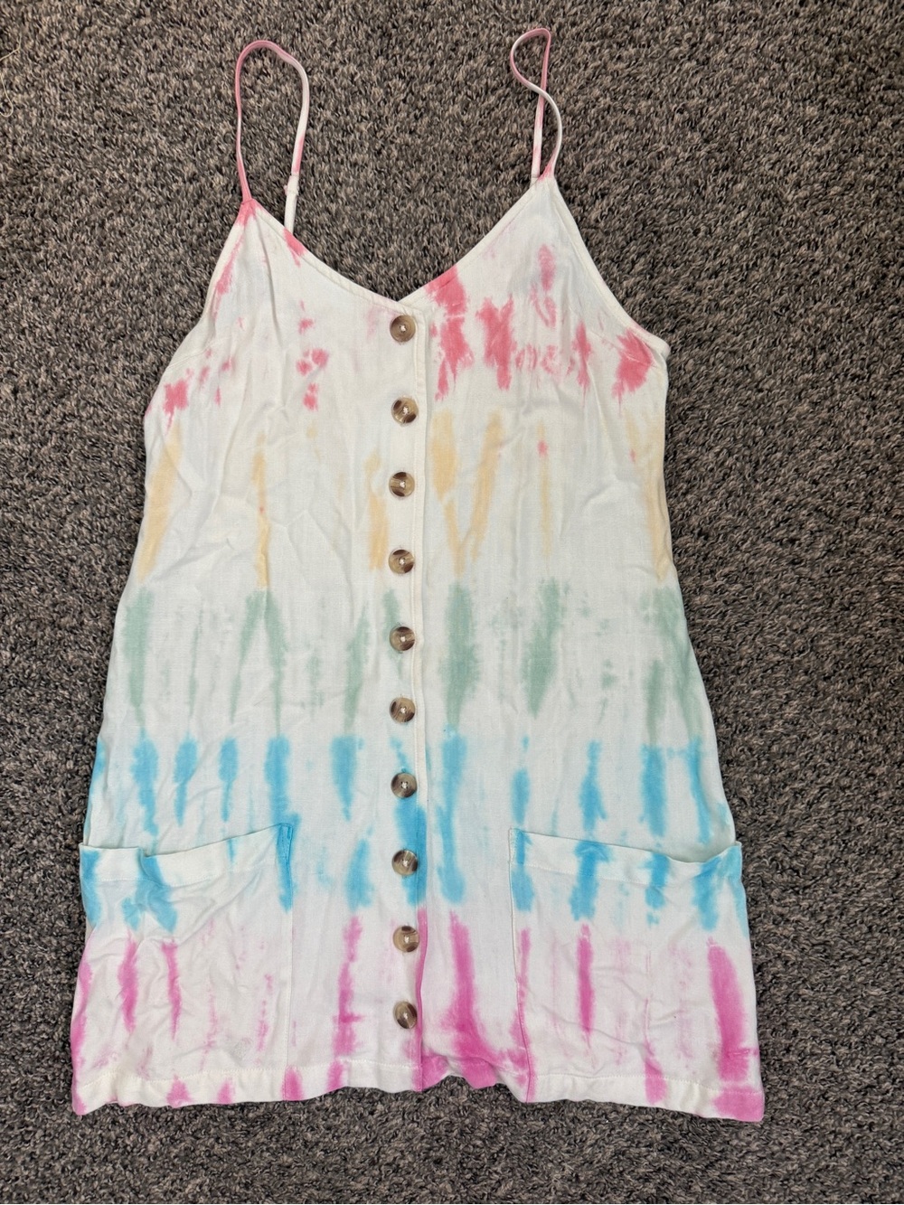 Rip Curl Pastel Tie-Dye Cami Top in Pink, Yellow, Blue